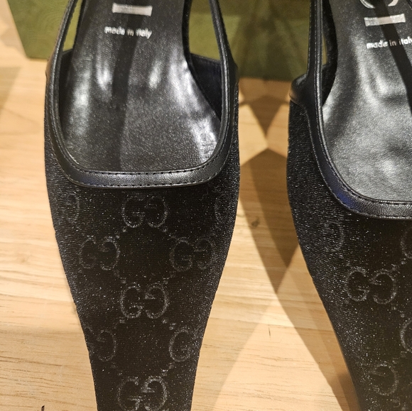 Gucci GG-jacquard Velvet Slingback Flats - Picture 3 of 10